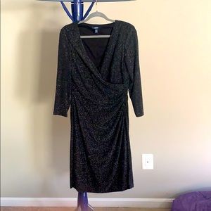 CHAPS black dress with tiny sparkles. Size L